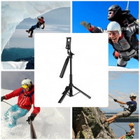 Жесткий устойчивый селфи штатив монопод Portable Tripod Stand A61, Bluetooth (150-32 см)