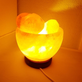 Соляной ионизирующий светильник-ночник Чаша с сердцами 2,5 кг, 3 сердца к комплекте - фото 1 - id-p179626891
