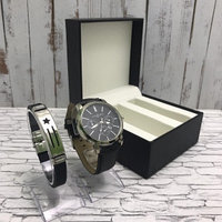 Подарочный набор 2 в 1 мужские кварцевые часы и браслет Модель 3