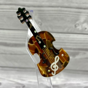 Бижутерия брошь для музыканта Скрипка 6.5 см Цвет Янтарный - фото 1 - id-p179623369