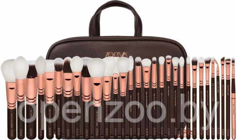 Сумка визажиста Zoeva Rose Golden Makeup Zoe Bag с набором кистей Brown (29 кистей) - фото 1 - id-p152476421