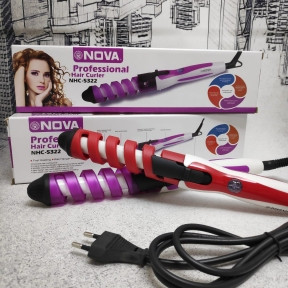 Профессиональная плойка для волос NOVA Professional Hair Curler NHC-5322 (5311) Красная - фото 1 - id-p179627402