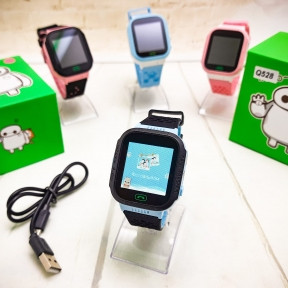Детские GPS часы (умные часы) Smart Baby Watch Q528 Черные с голубым - фото 1 - id-p132029797