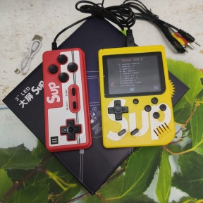 Портативная приставка с джойстиком Retro FC Game Box PLUS Sup Dendy 3 400in1 Жёлтый с красным джойстиком, фото 1