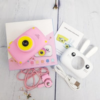 NEW design Детский фотоаппарат Zup Childrens Fun Camera со встроенной памятью и играми Заяц Розовый корпус