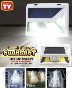Уличный светодиодный светильник на солнечной батарее с датчиком движения ATOMIC Beam SunBlast, 74 LED, 2 - фото 1 - id-p136399656