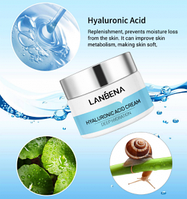 Антивозрастной увлажняющий крем для лица с гиалуроновой кислотой LANBENA Gyaluronic Acid Cream deep Hydration,