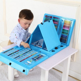 Набор для рисования (творчества) в чемоданчике The Best Gift For Kids с мольбертом, 176 предметов Голубой