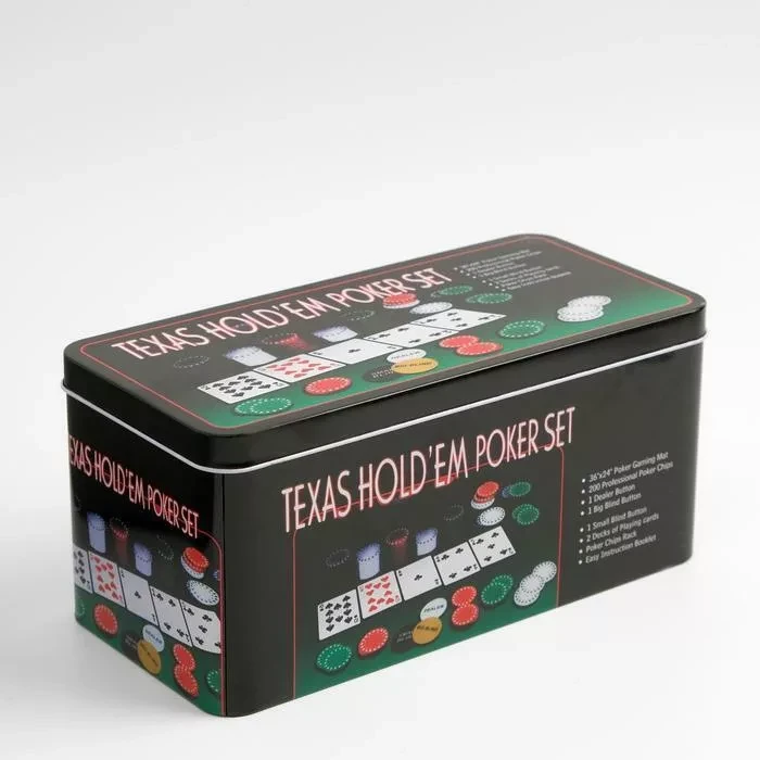 Покер, набор для игры (карты 2 колоды, фишки 200 шт.), с номиналом, 60 х 90 см - фото 5 - id-p194499736