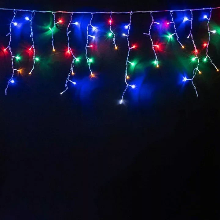 Уличная светодиодная гирлянда "Бахрома" Мерцание 3 метра / 100 LED / IP-54 / (мультицвет) - фото 1 - id-p168977078