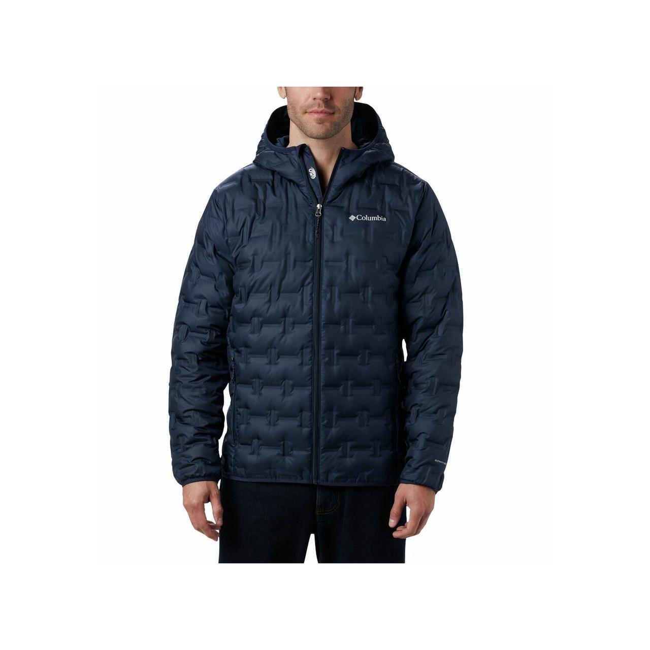 Куртка пуховая мужская Columbia Delta Ridge Down Hooded Jacket тёмно-синий - фото 1 - id-p194522918