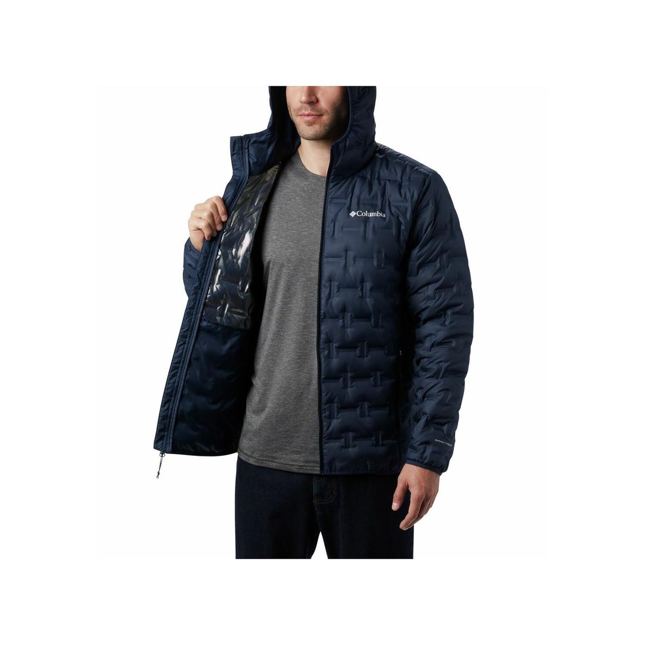 Куртка пуховая мужская Columbia Delta Ridge Down Hooded Jacket тёмно-синий - фото 2 - id-p194522918