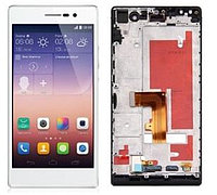 Экран (модуль) с рамкой корпуса Huawei Ascend P7 (P7-L00) белый