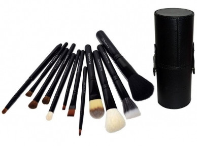 Набор кистей для макияжа MAC в тубусе, 12 кистей Black (черный) - фото 1 - id-p179628819