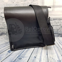 Мужская сумка POLO Videng с плечевым ремнем КОЖА (Живые фото) Black (черная)