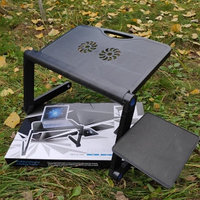 Складной cтолик трансформер для ноутбука Multifunctional Laptop Table T9 New с вентиляцией и подставкой для