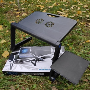 Складной cтолик трансформер для ноутбука Multifunctional Laptop Table T9 New с вентиляцией и подставкой для - фото 1 - id-p179625864