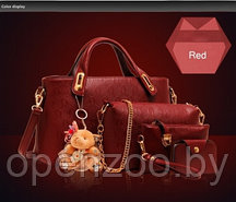 Комплект сумочек Fashion Bag под кожу питона 6в1 Красный