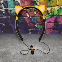 Беспроводные Hifi 5.0 светодиодные наушники Милые кошачьи ушки ZW-29 CAT EAR Желтые