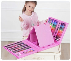 Набор для рисования (творчества) в чемоданчике The Best Gift For Kids с мольбертом, 176 предметов Розовый