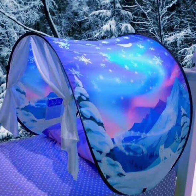 Детская палатка для сна Dream Tents (Палатка мечты) Синяя Волшебные Снежинки - фото 2 - id-p179629245