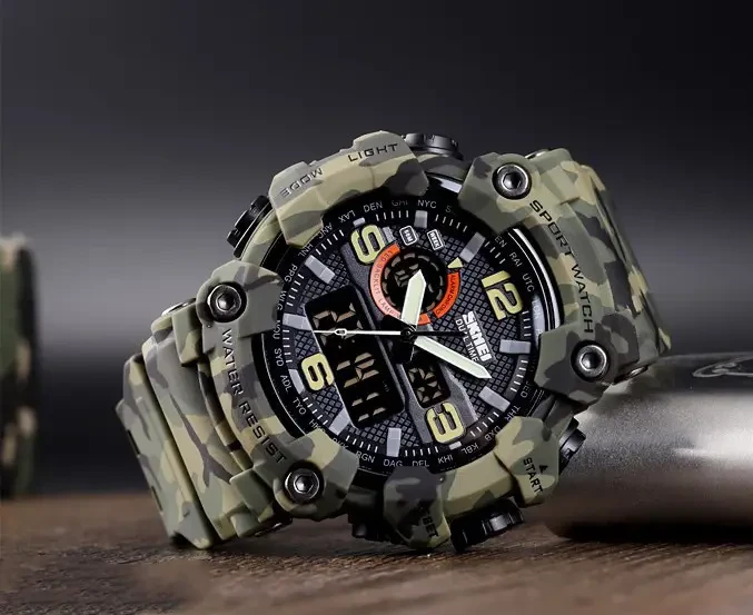 Армейские мужские наручные часы с подсветкой противоударные Skmei 1637 , водозащищенные! - фото 7 - id-p194537280