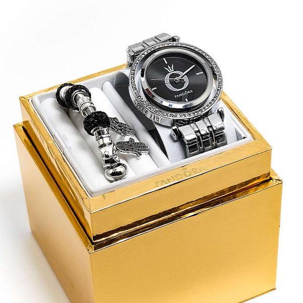 Женские часы Pandopa+браслет в золотой  коробке 3 дизайна
