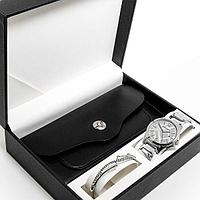Женский подарочный набор 3в1: клатч, браслет , часы