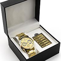 Мужской подарочный набор Emporio Armani часы и зажигалка