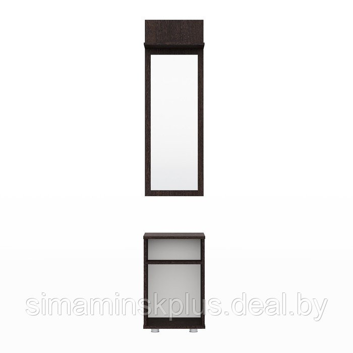 Тумба с зеркалом «Афина», 400 × 343 × 2078 мм, 1 дверь, 1 ящик, дуб венге / анкор светлый - фото 2 - id-p194539717