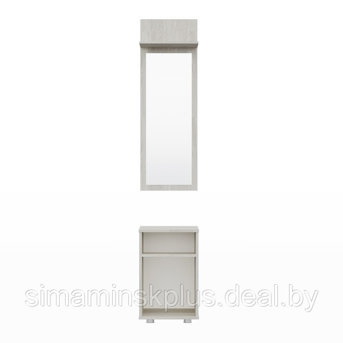 Тумба с зеркалом «Афина», 400 × 343 × 2078 мм, 1 дверь, 1 ящик, цвет ясень анкор светлый - фото 2 - id-p194539718