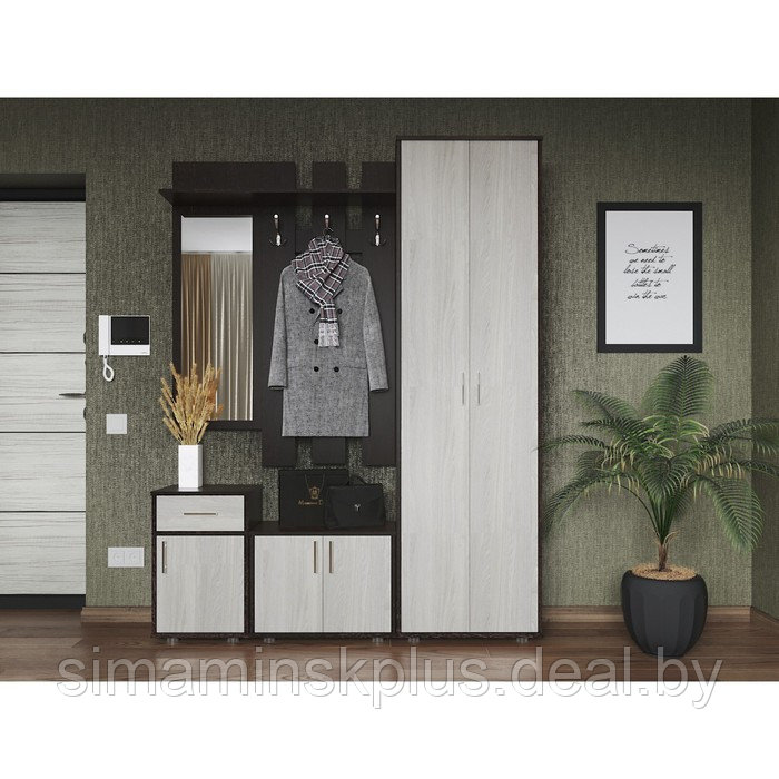 Шкаф для одежды «Афина», 600 × 343 × 2078 мм, 2 двери, дуб венге / ясень анкор светлый - фото 3 - id-p194539831