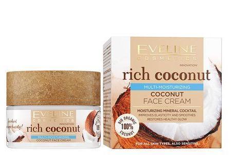 Интенсивно увлажняющий кокосовый крем для лица Eveline Rich Coconut, 50 мл - фото 1 - id-p194542333