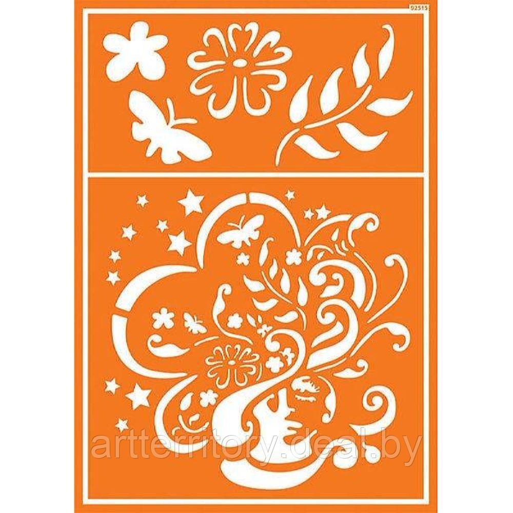 Трафарет для росписи одежды "Девушка-цветок", А4, "JAVANA"