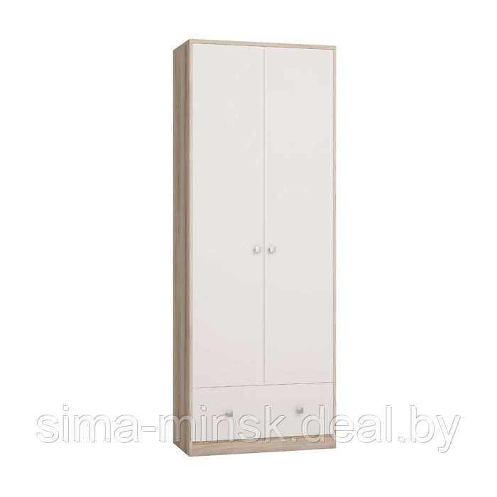 Шкаф для одежды «Денвер», 782 × 374 × 2088 мм, 2 двери, 1 ящик, ясень дезира / бриллиант - фото 1 - id-p194543667