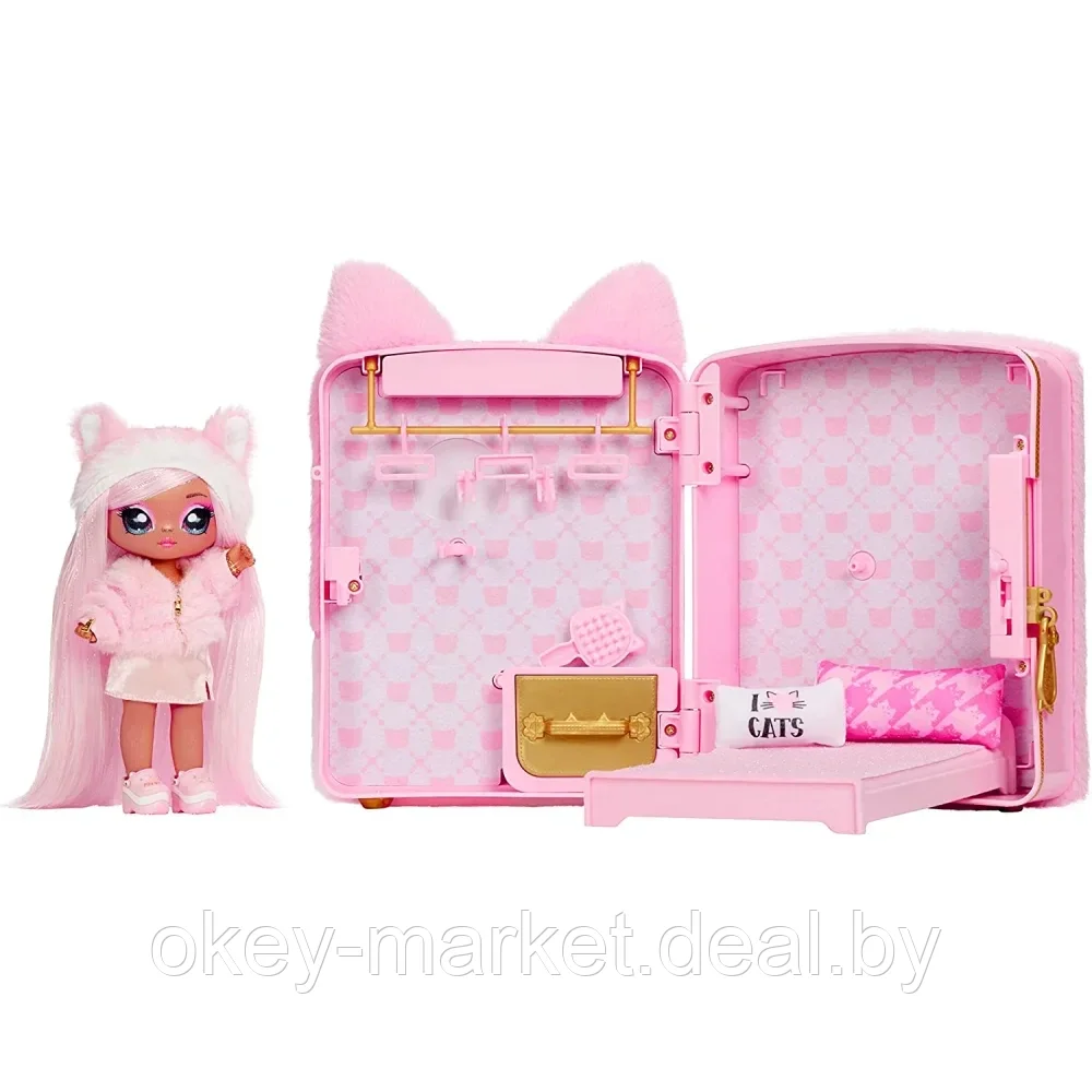 Игровой набор Рюкзак-спальня Na Na Na Surprise Backpack Bedroom Pink Kitty - фото 6 - id-p194553651