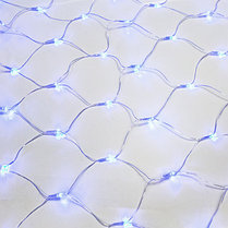 Гирлянда сеть 1,8х1,5м, прозрачный ПВХ, 180 LED, цвет Синий, фото 3