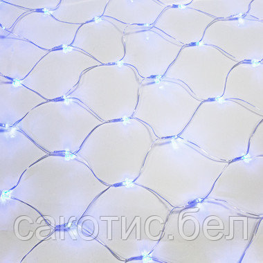 Гирлянда сеть 1,8х1,5м, прозрачный ПВХ, 180 LED, цвет Синий - фото 5 - id-p194555259