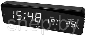 Часы электронные настенные (часы,термометр) VST-805S  Цвет подсветки: белый,синий,красный