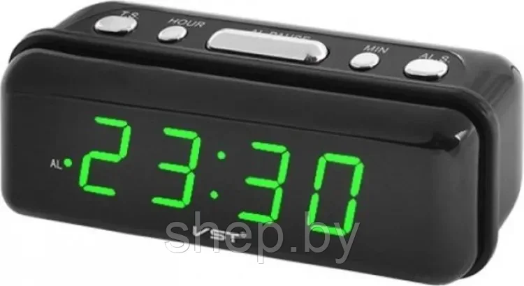 Часы настольные электронные с будильником VST-738 Цвет подсветки : зеленый,красный,белый