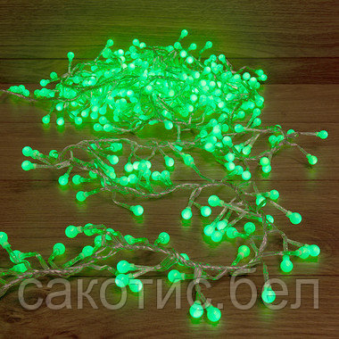 Гирлянда Мишура LED 3 м прозрачный ПВХ, 288 диодов, цвет зеленый - фото 1 - id-p194557111