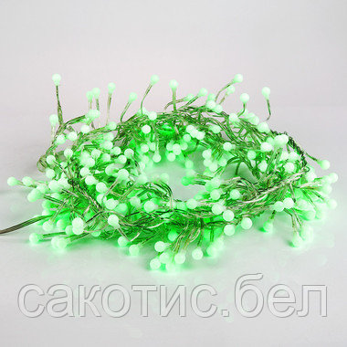 Гирлянда Мишура LED 3 м прозрачный ПВХ, 288 диодов, цвет зеленый - фото 5 - id-p194557111