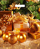 Новогодние пакеты "Подарки от синички " ПВД 45х38 см. ламинированные с пробивной ручкой 60 мкр., фото 4