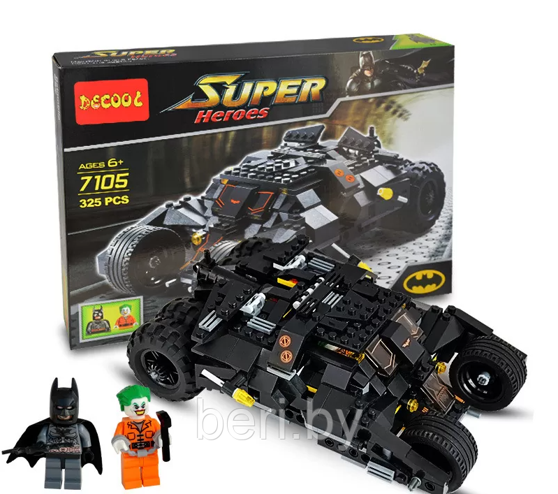 7105 Конструктор Decool Batman Tumbler, 325 деталей, аналог Lego Super Heroes 7888 - фото 1 - id-p194558295