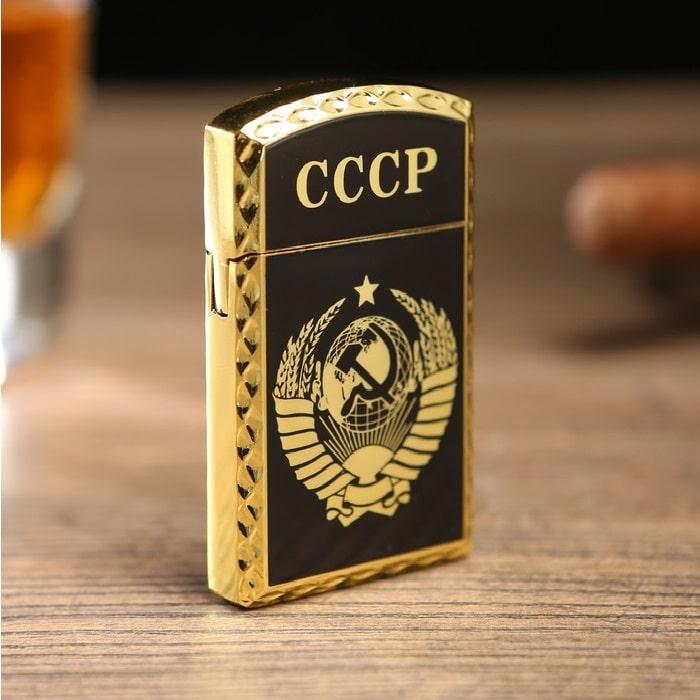 Зажигалка «СССР» газовая золото - фото 1 - id-p194558453