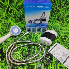 Походный переносной душ Portable Outdoor Shower с акуммулятором и зарядкой от USB - фото 1 - id-p194566814