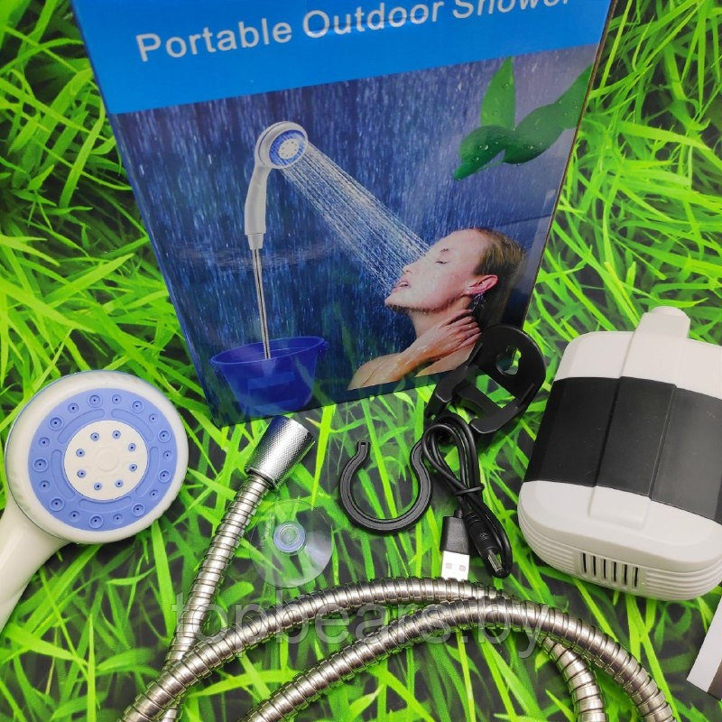 Походный переносной душ Portable Outdoor Shower с акуммулятором и зарядкой от USB - фото 7 - id-p194566814