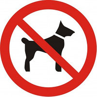Запрещающая табличка "Запрещается вход (проход) с животными" (15*15 см)