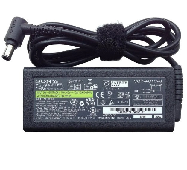 Оригинальное зарядное устройство для ноутбука Sony 16V 4A 64W (6.5x4.4) - фото 1 - id-p66416639