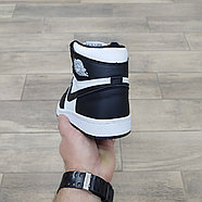 Кроссовки Air Jordan 1 Mid Black White с мехом, фото 4